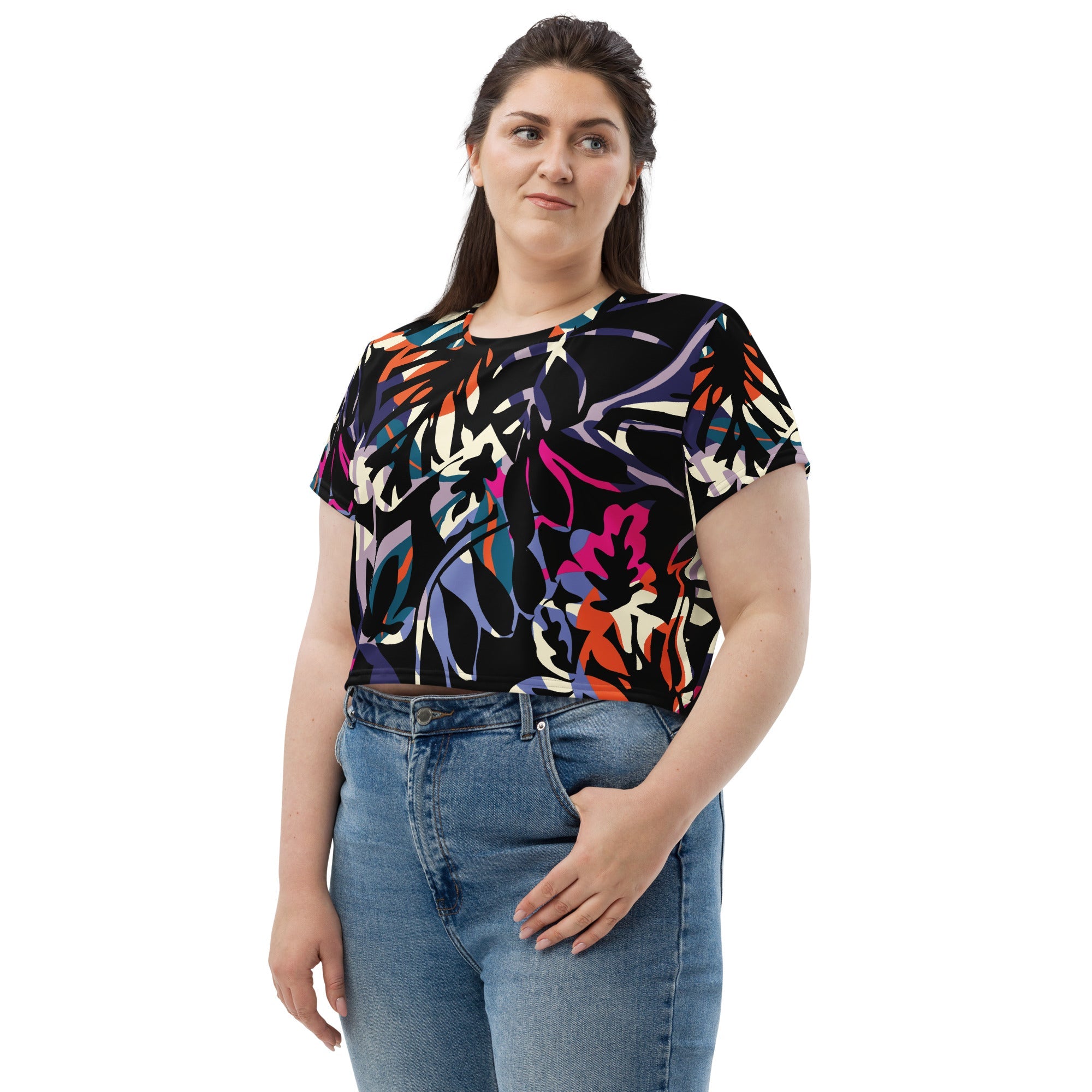 All - Over Print Crop Tee - Divine Janisal Design