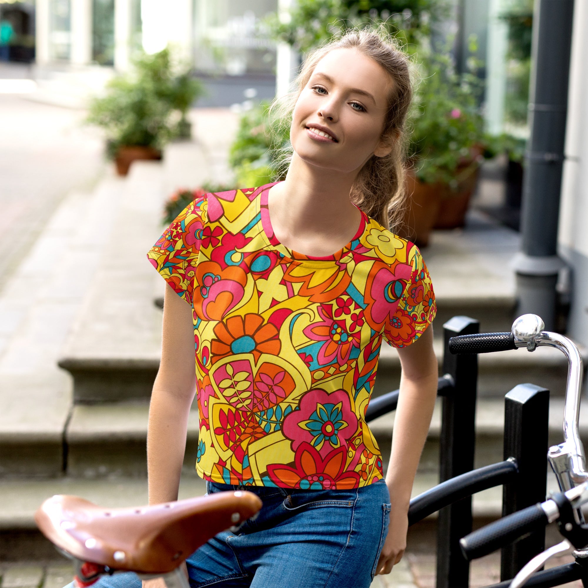 All - Over Print Crop Tee - Divine Janisal Design