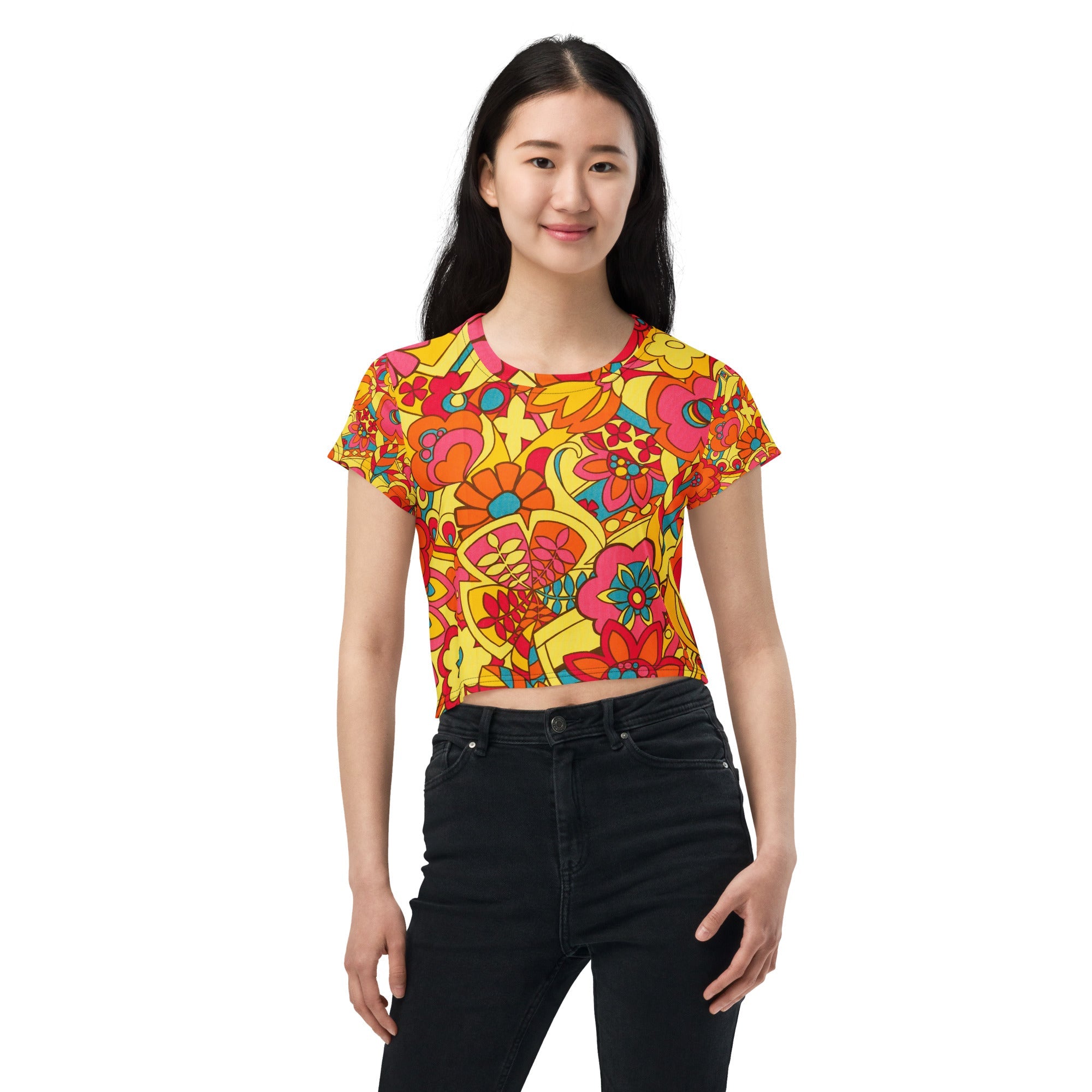 All - Over Print Crop Tee - Divine Janisal Design