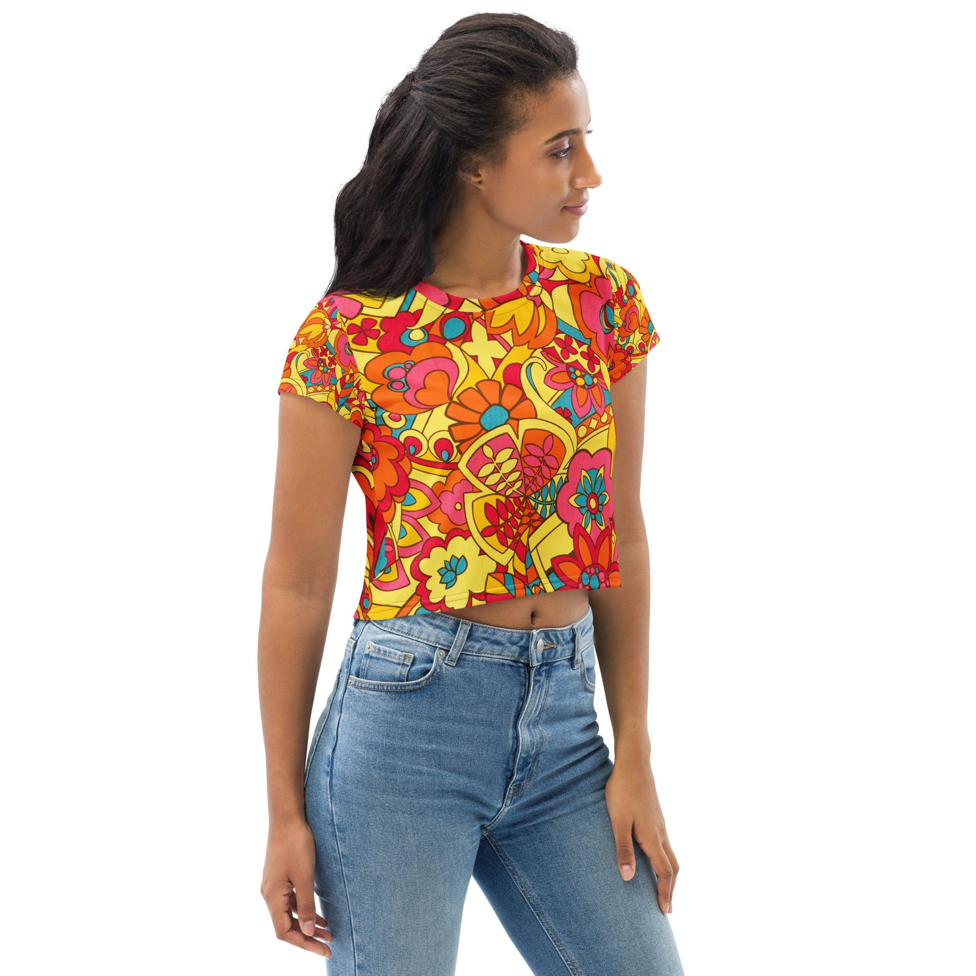 All - Over Print Crop Tee - Divine Janisal Design