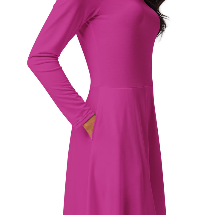 All - over print long sleeve midi dress - Divine Janisal Design