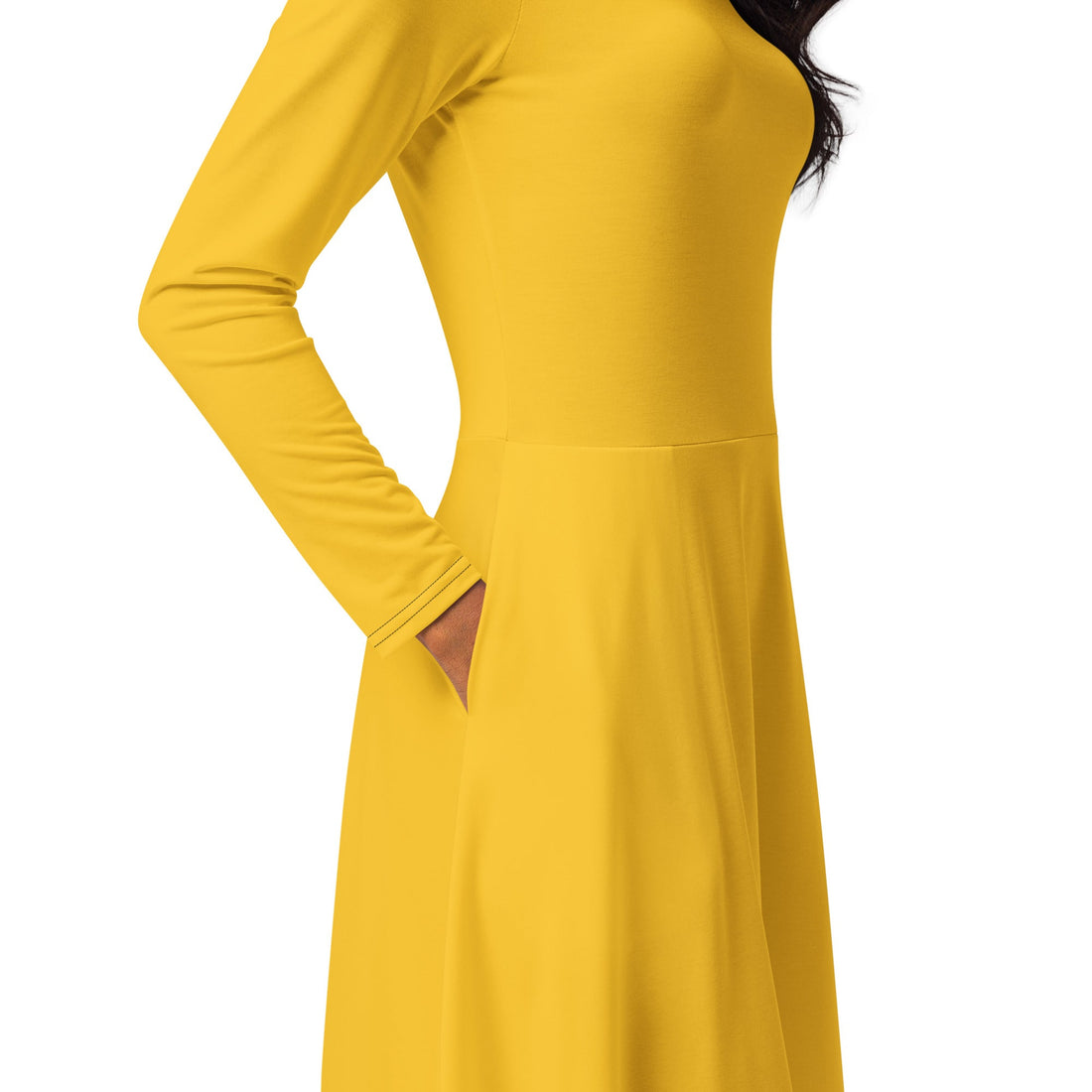 All - over print long sleeve midi dress - Divine Janisal Design