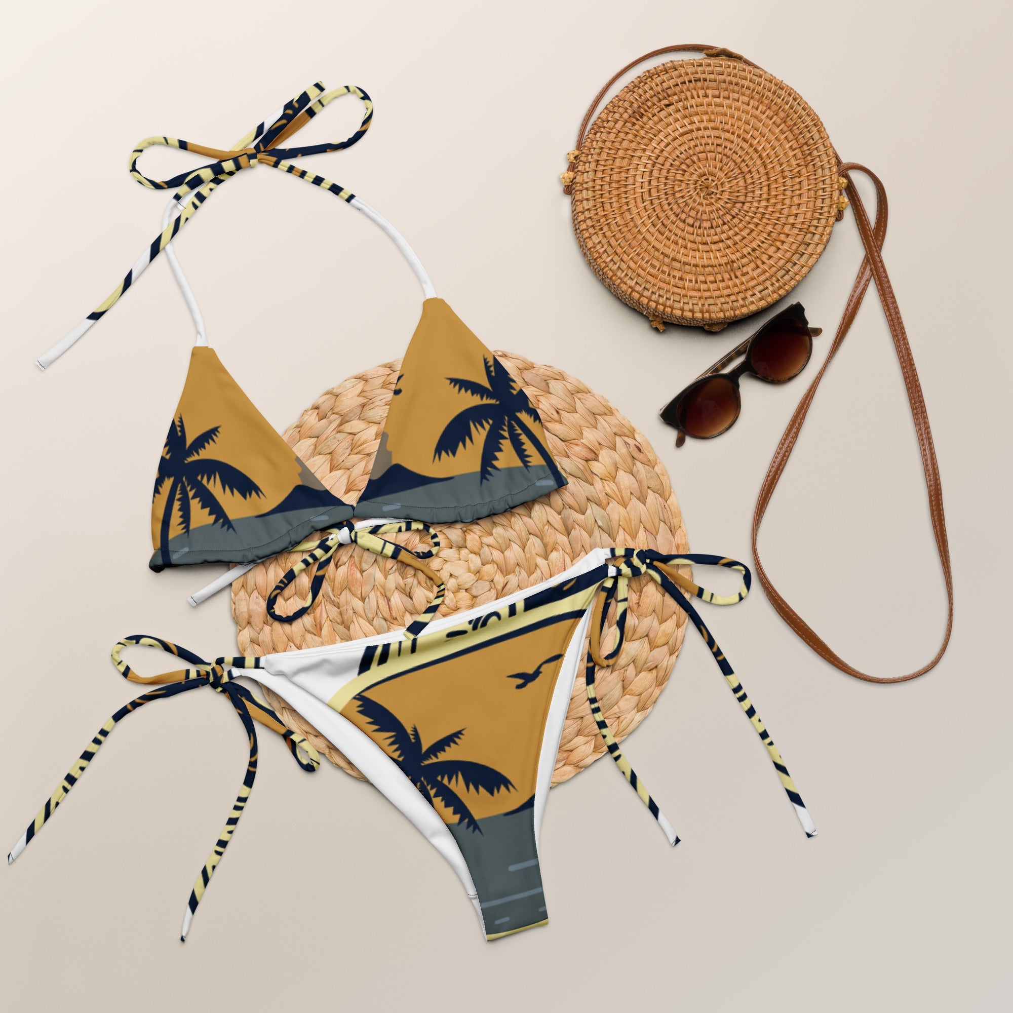 All - over print recycled string bikini - Divine Janisal Design