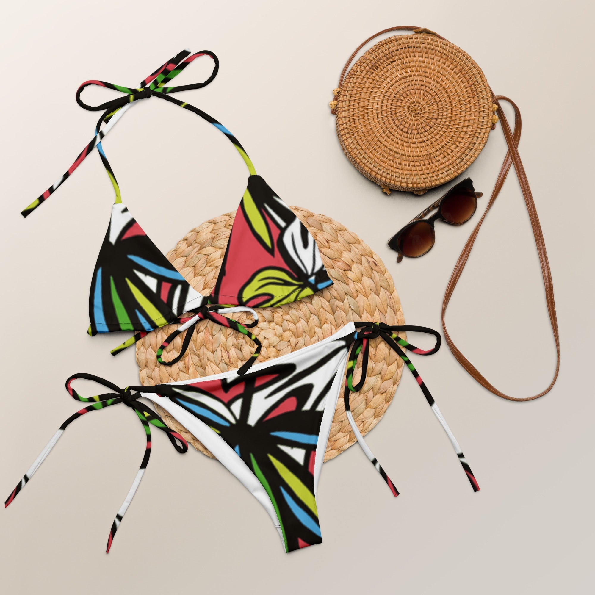 All - over print recycled string bikini - Divine Janisal Design