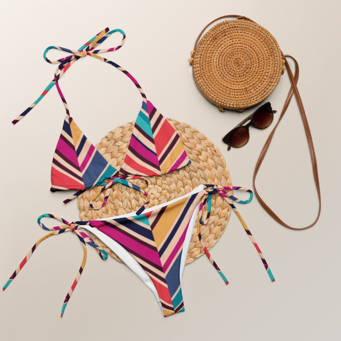 All - over print recycled string bikini - Divine Janisal Design