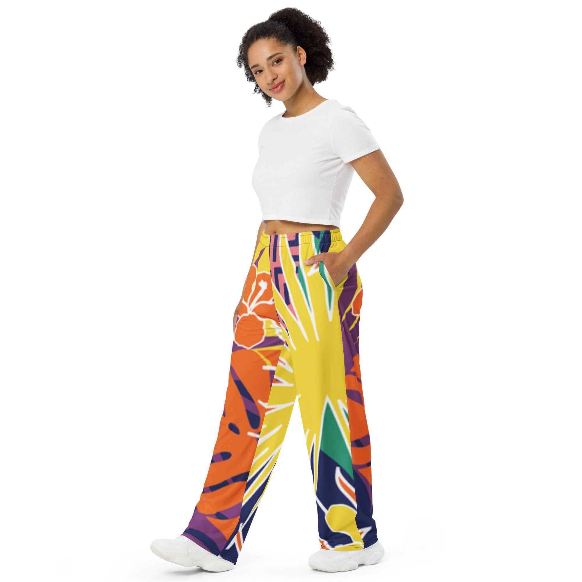 All - over print unisex wide - leg pants - Divine Janisal Design
