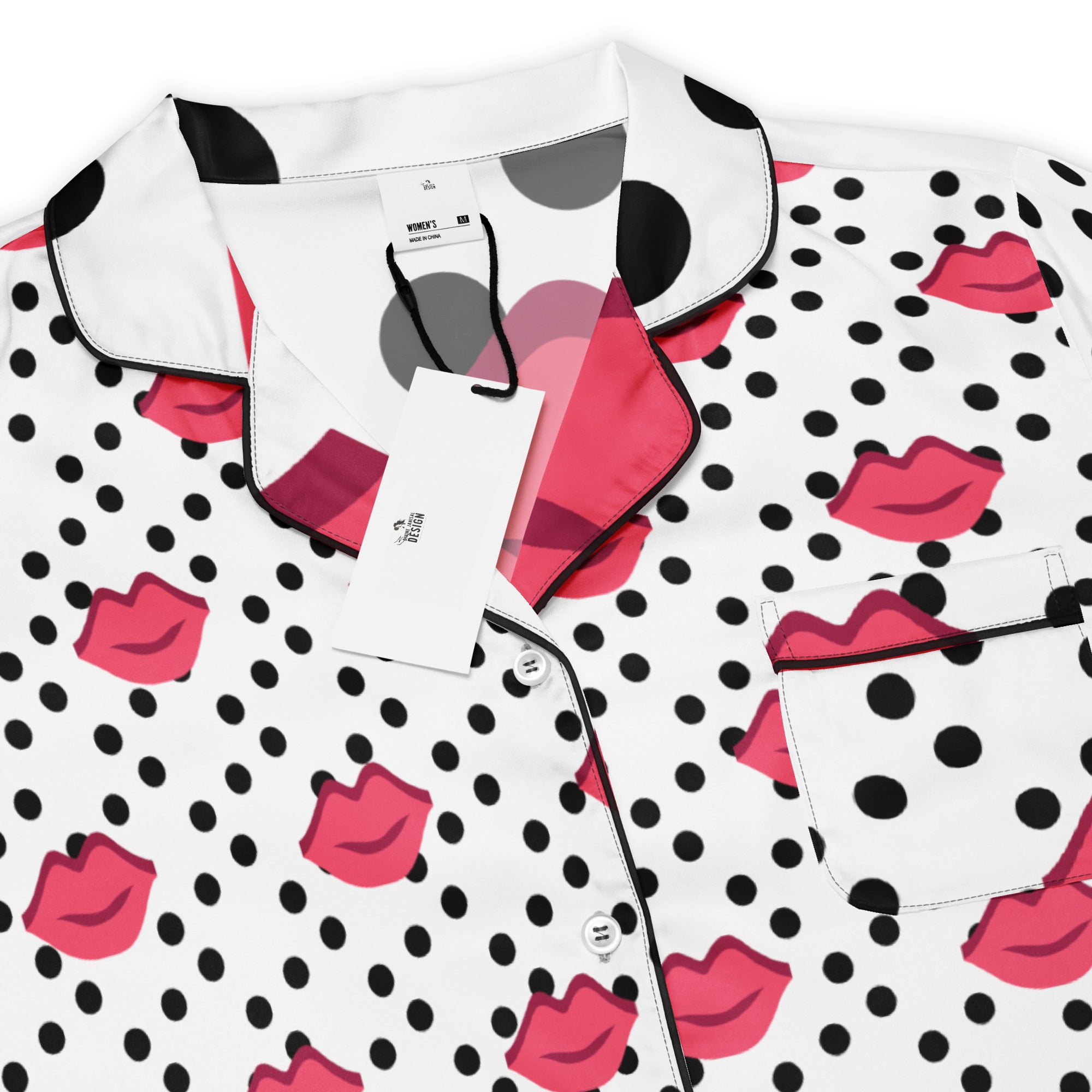 All - over print women’s short sleeve pajama top - Divine Janisal Design