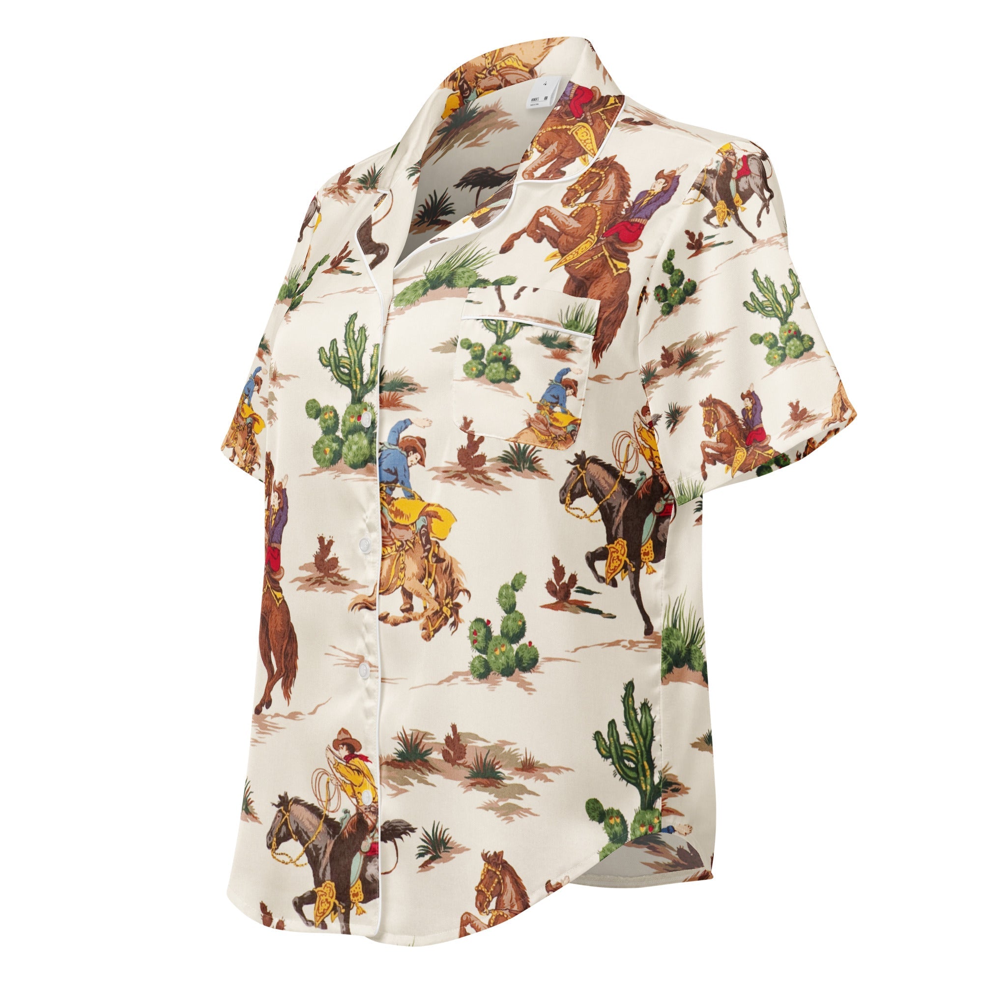 All - over print women’s short sleeve pajama top - Divine Janisal Design