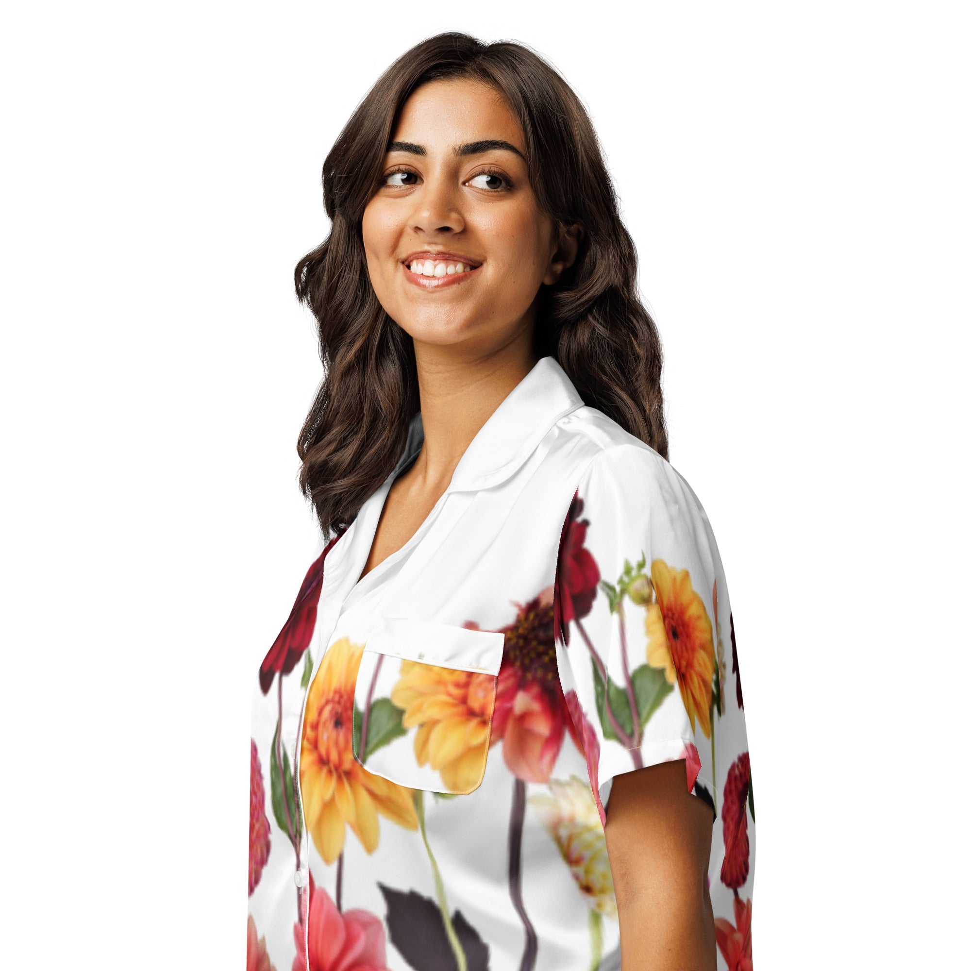 All - over print women’s short sleeve pajama top - Divine Janisal Design