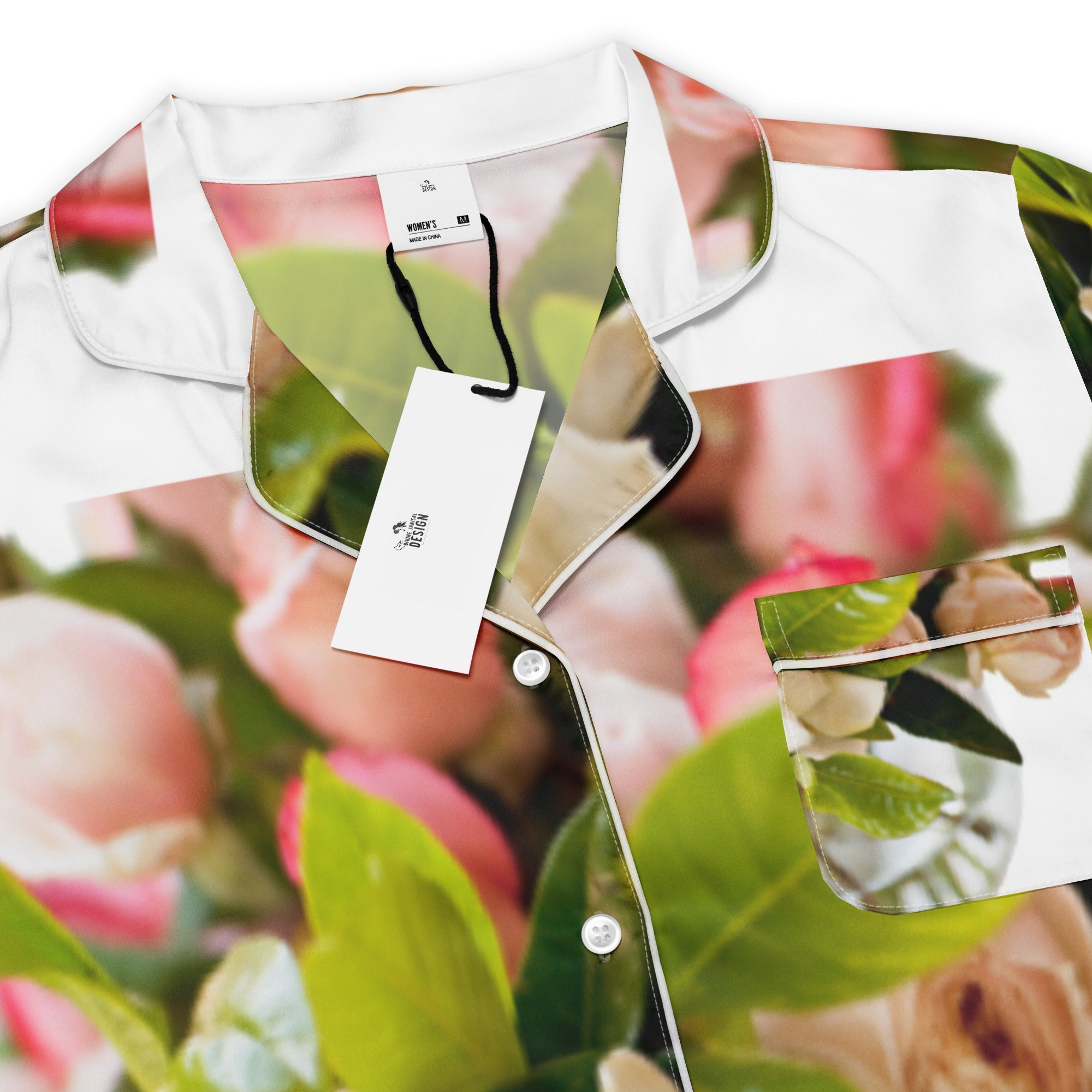 All - over print women’s short sleeve pajama top - Divine Janisal Design