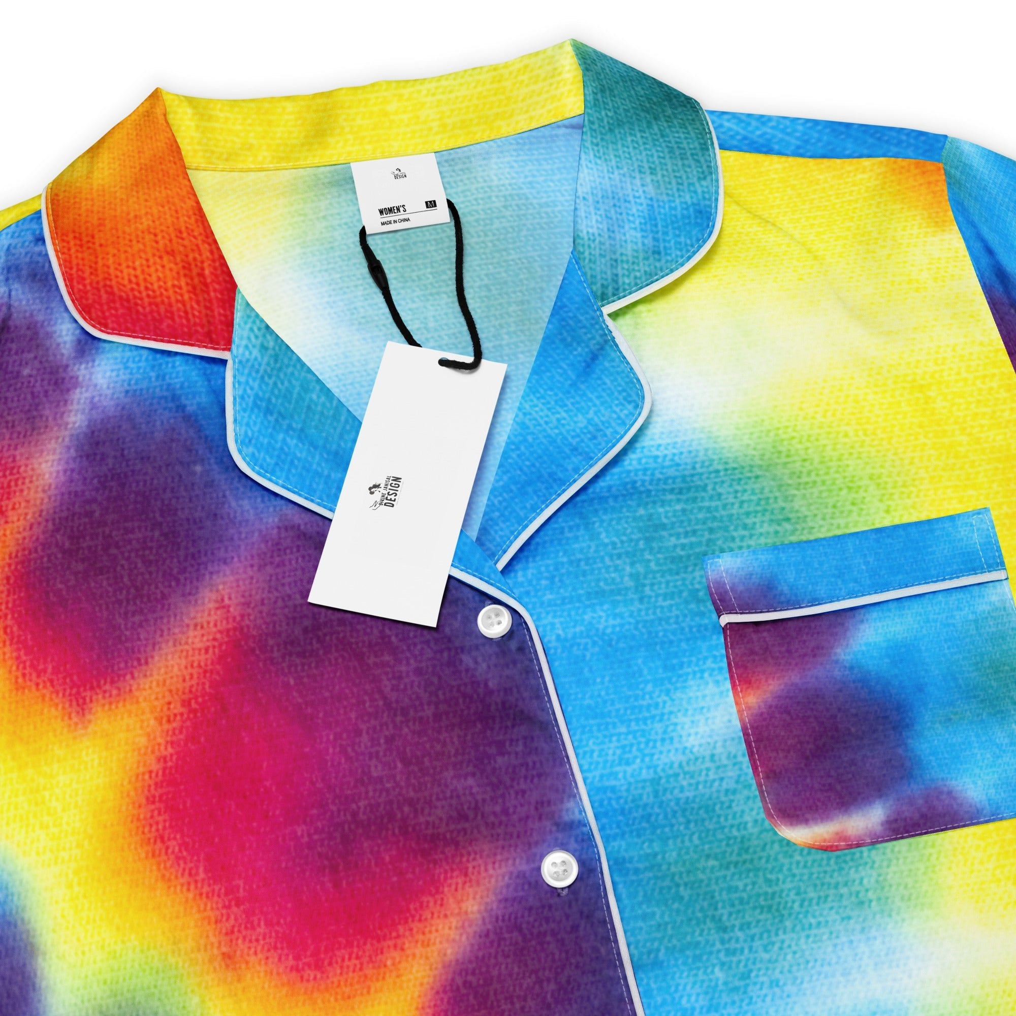 All - over print women’s short sleeve pajama top - Divine Janisal Design