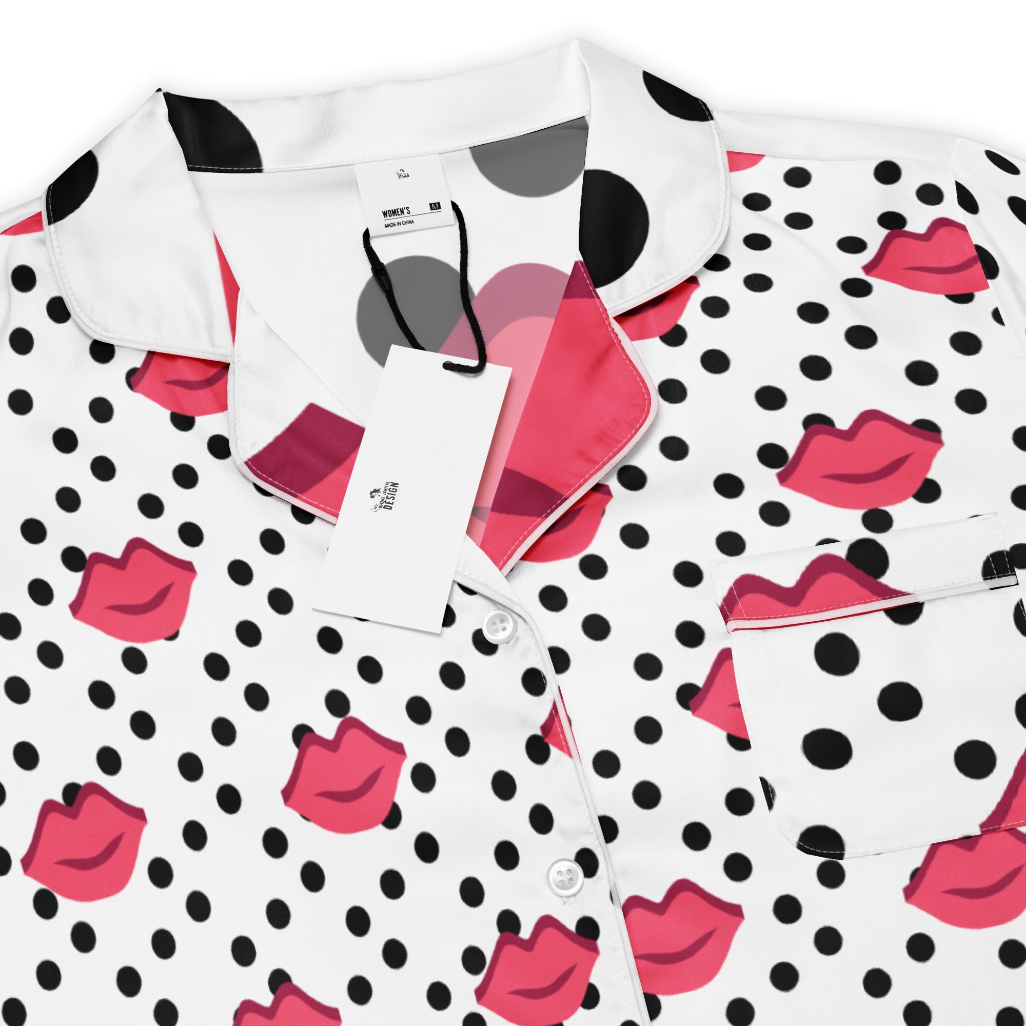 All - over print women’s short sleeve pajama top - Divine Janisal Design