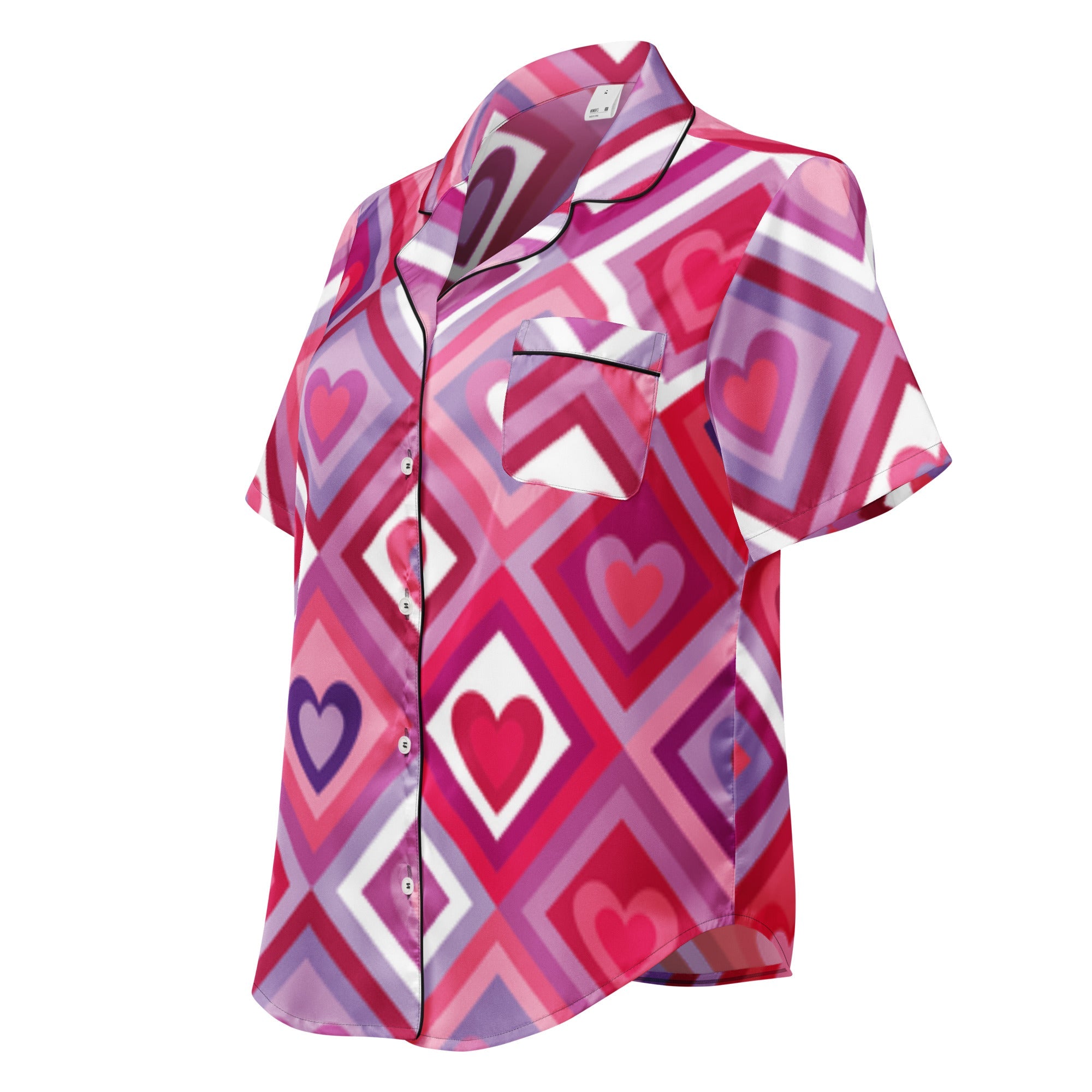 All - over print women’s short sleeve pajama top - Divine Janisal Design
