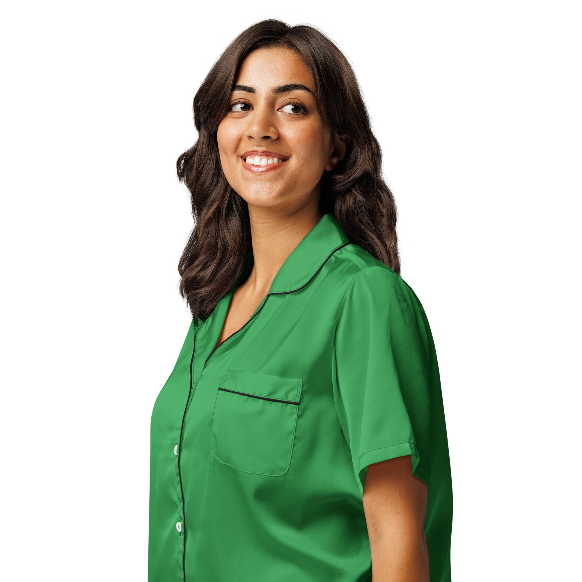 All - over print women’s short sleeve pajama top - Divine Janisal Design