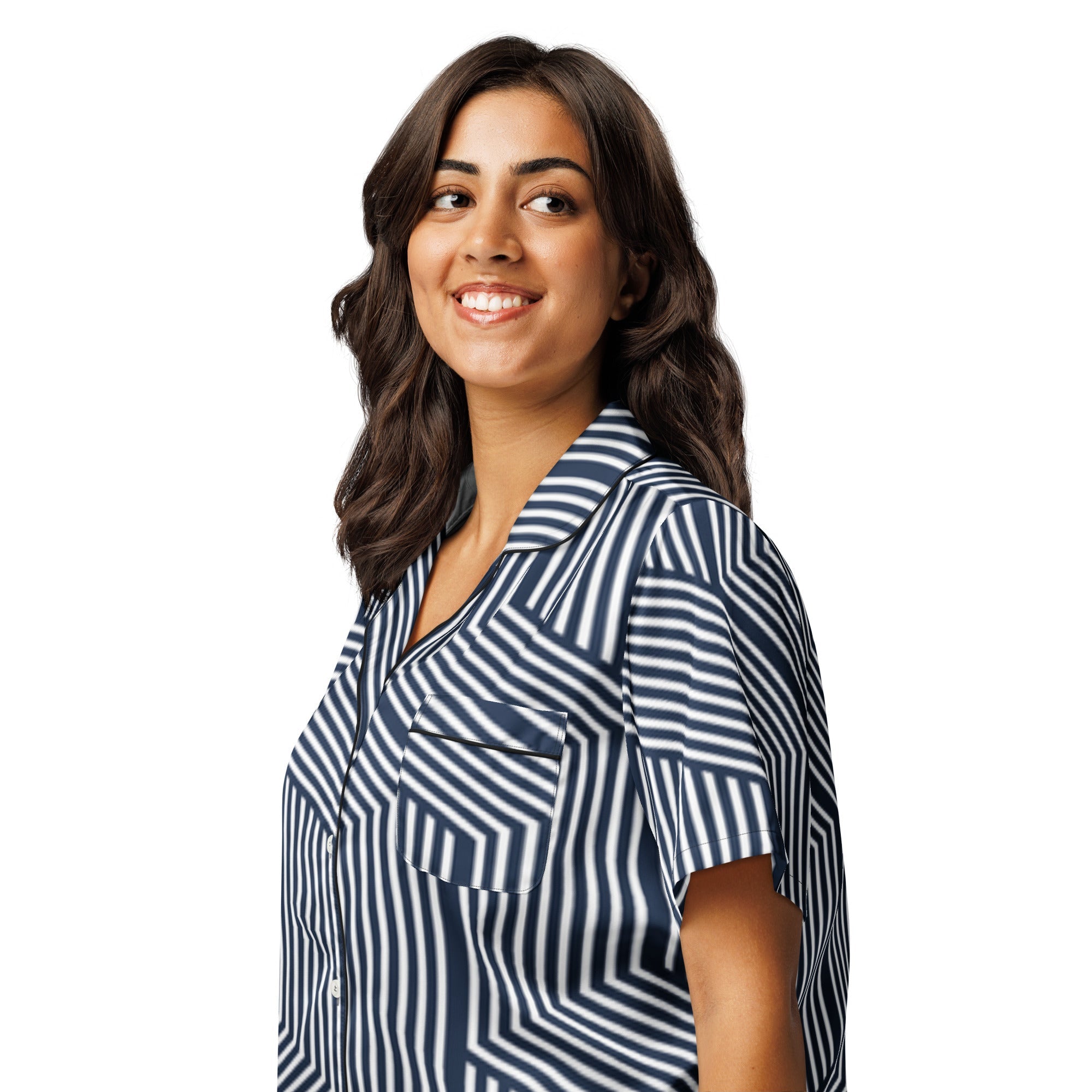 All - over print women’s short sleeve pajama top - Divine Janisal Design