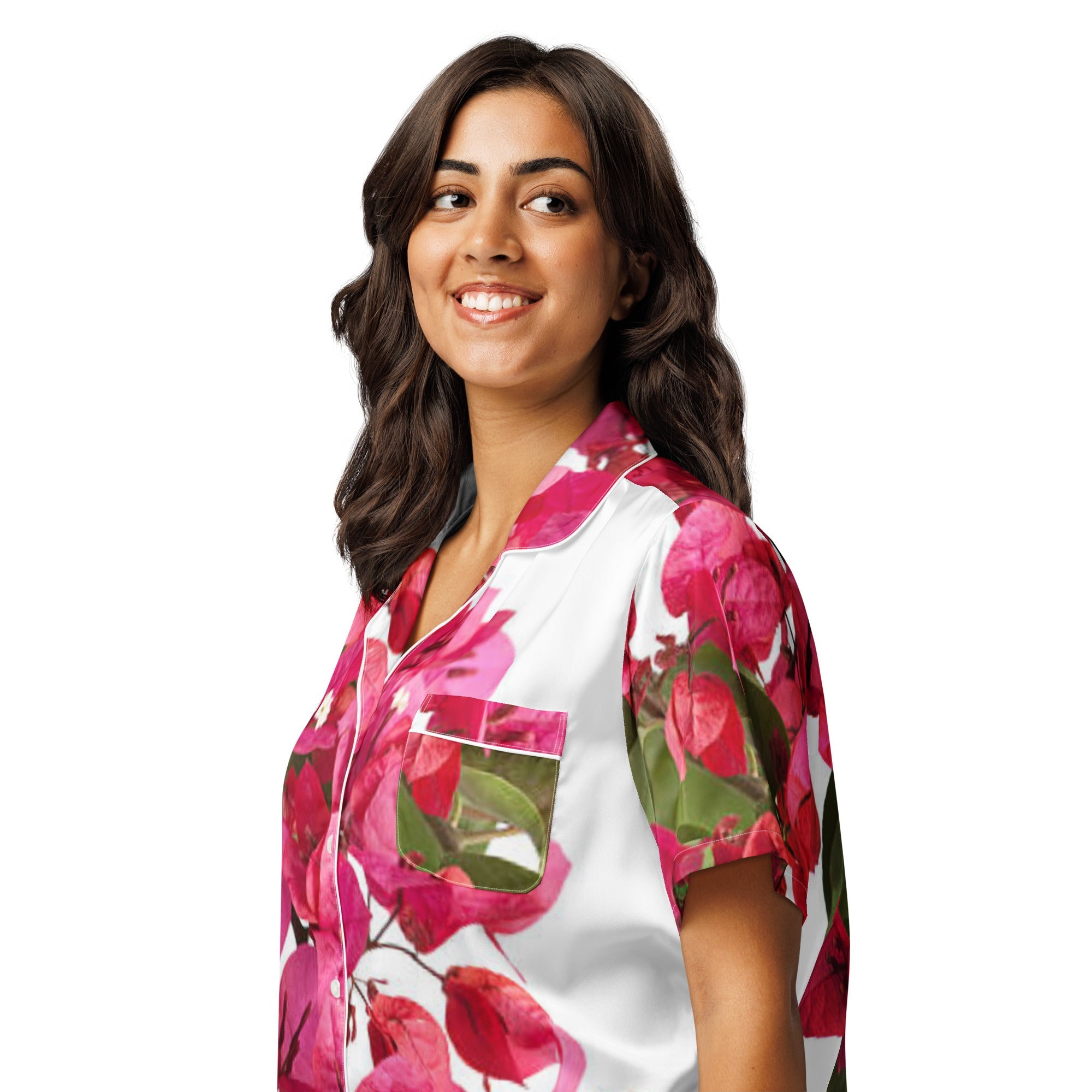 All - over print women’s short sleeve pajama top - Divine Janisal Design