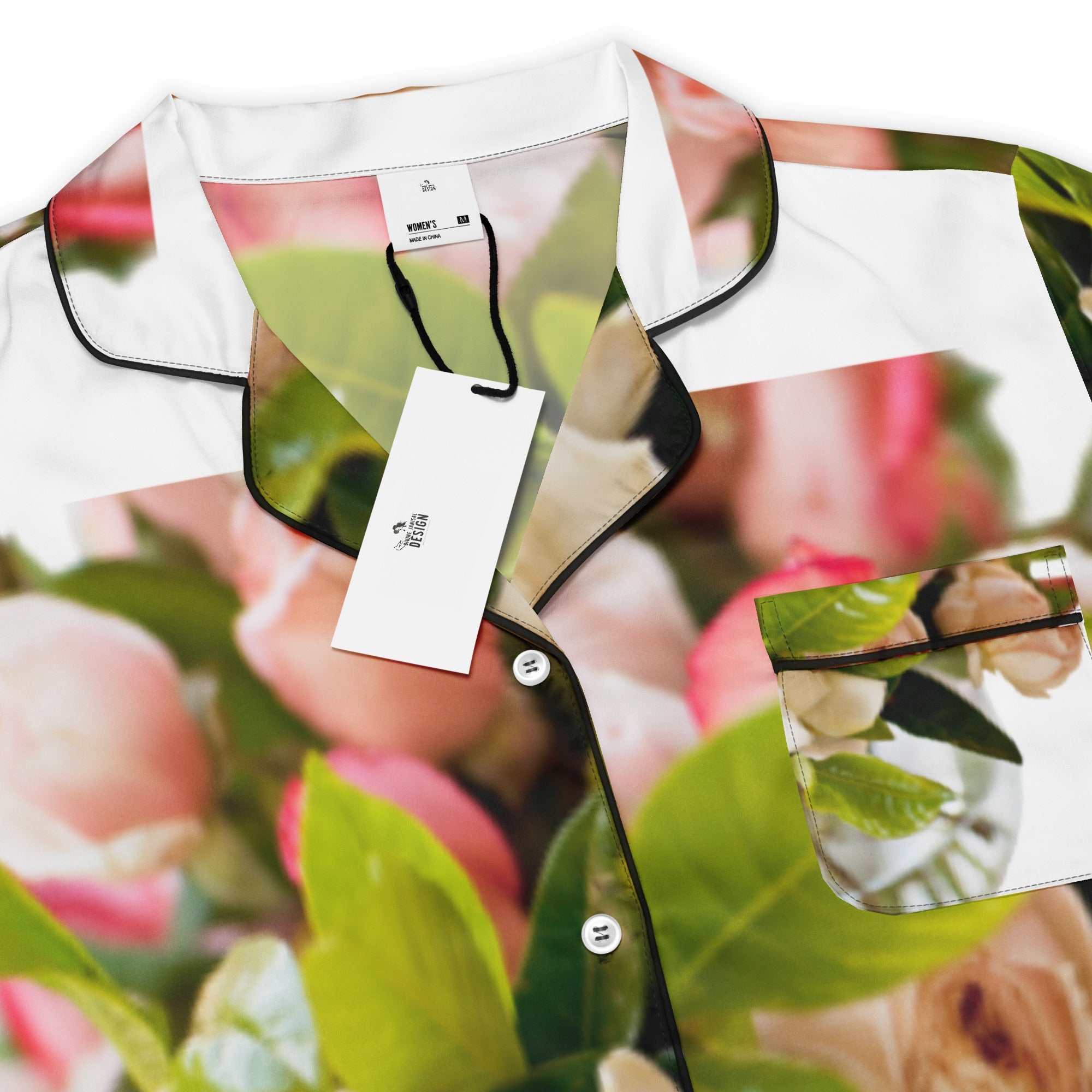 All - over print women’s short sleeve pajama top - Divine Janisal Design