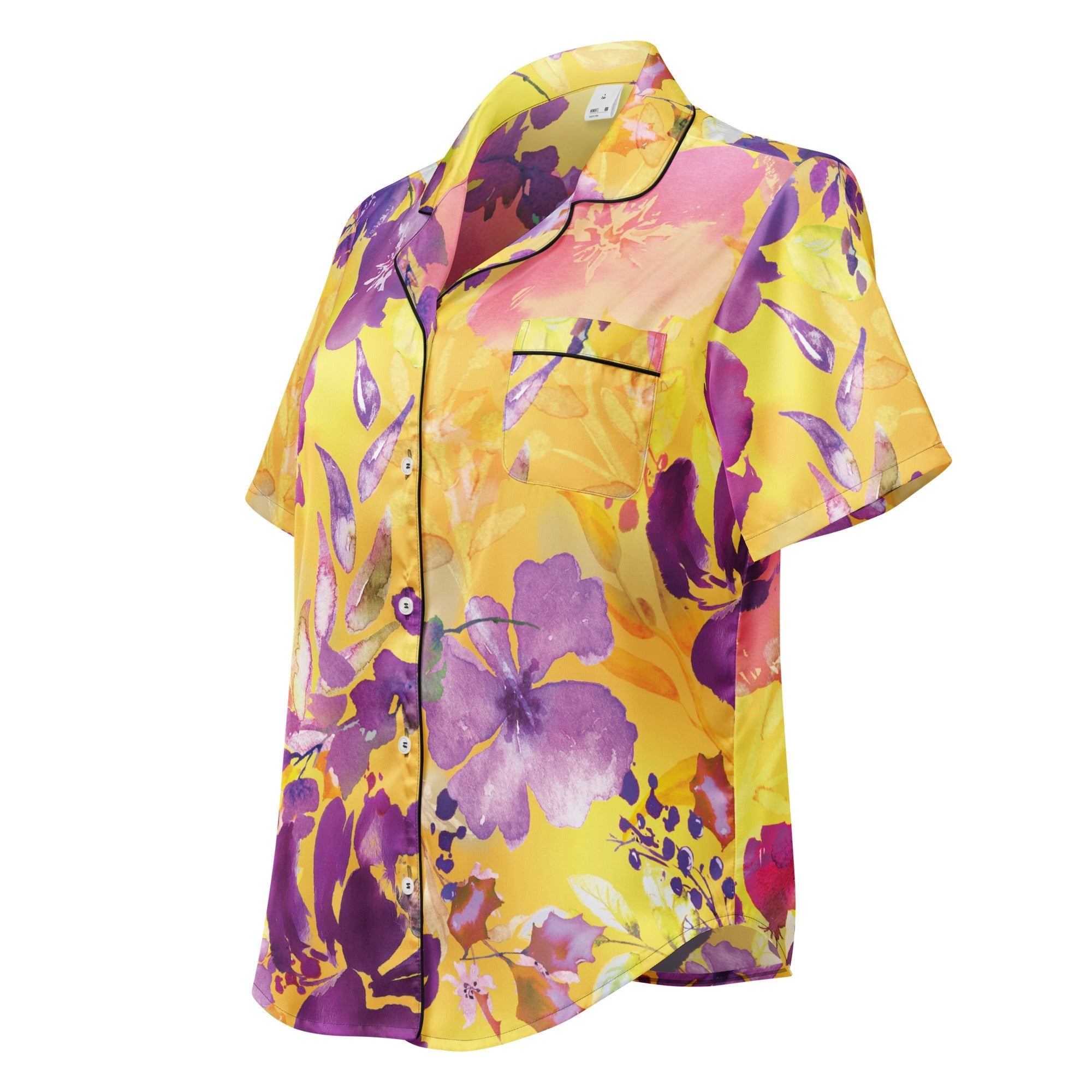 All - over print women’s short sleeve pajama top - Divine Janisal Design