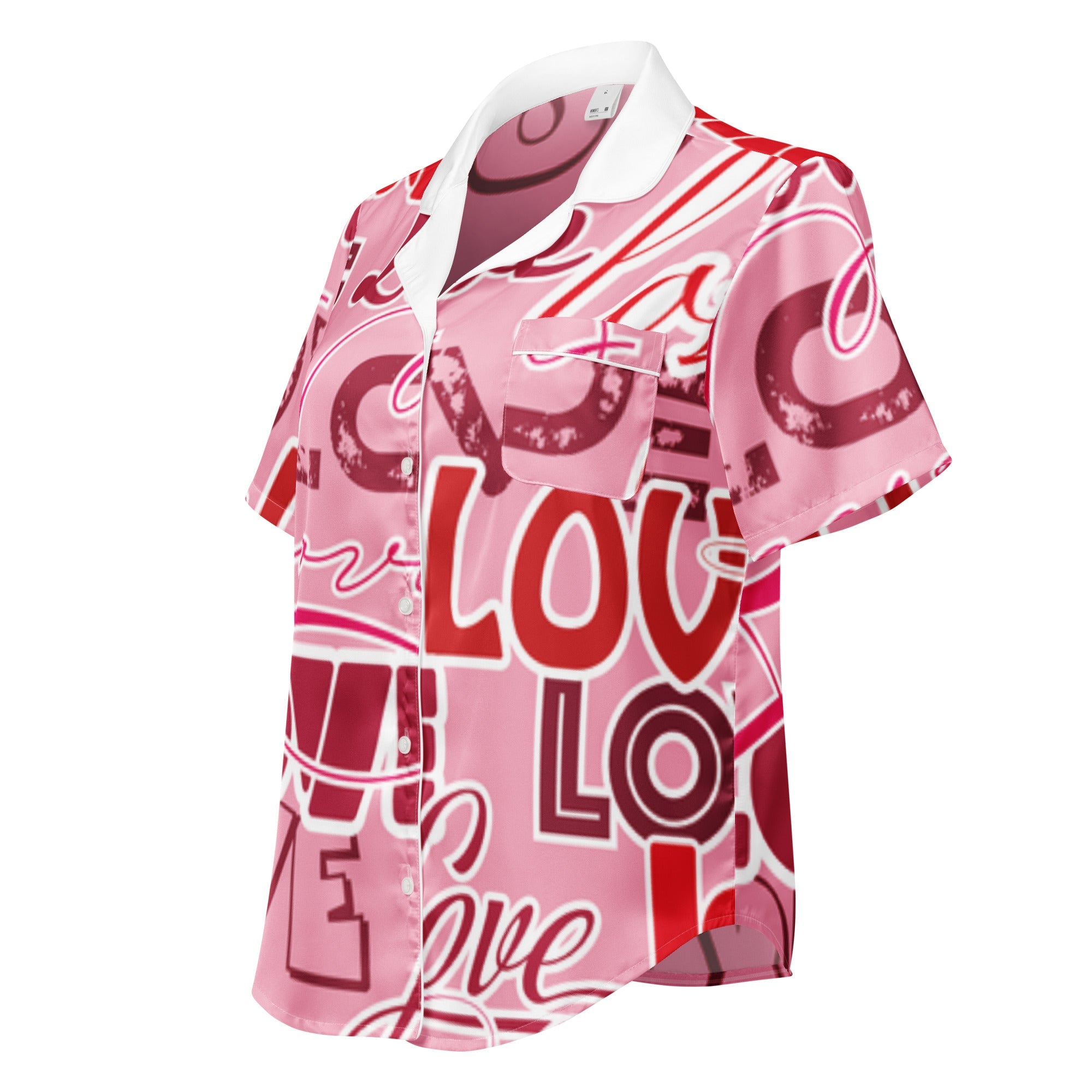 All - over print women’s short sleeve pajama top - Divine Janisal Design