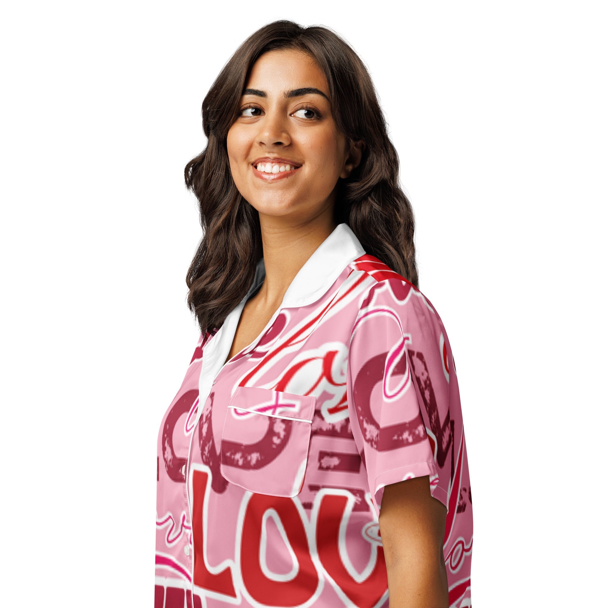 All - over print women’s short sleeve pajama top - Divine Janisal Design