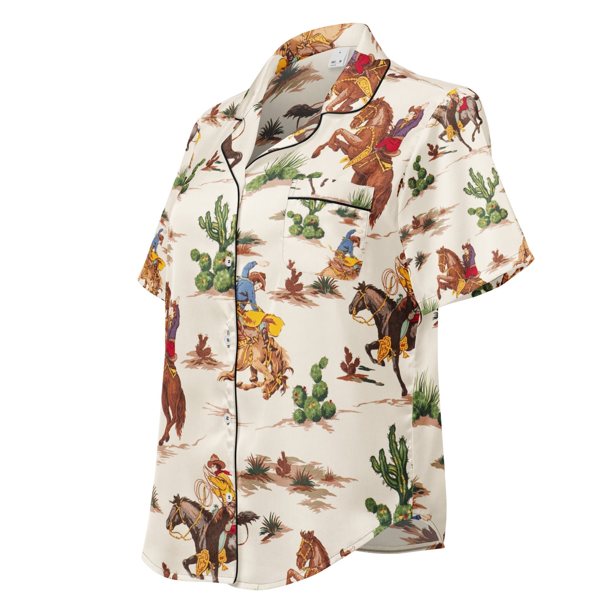 All - over print women’s short sleeve pajama top - Divine Janisal Design