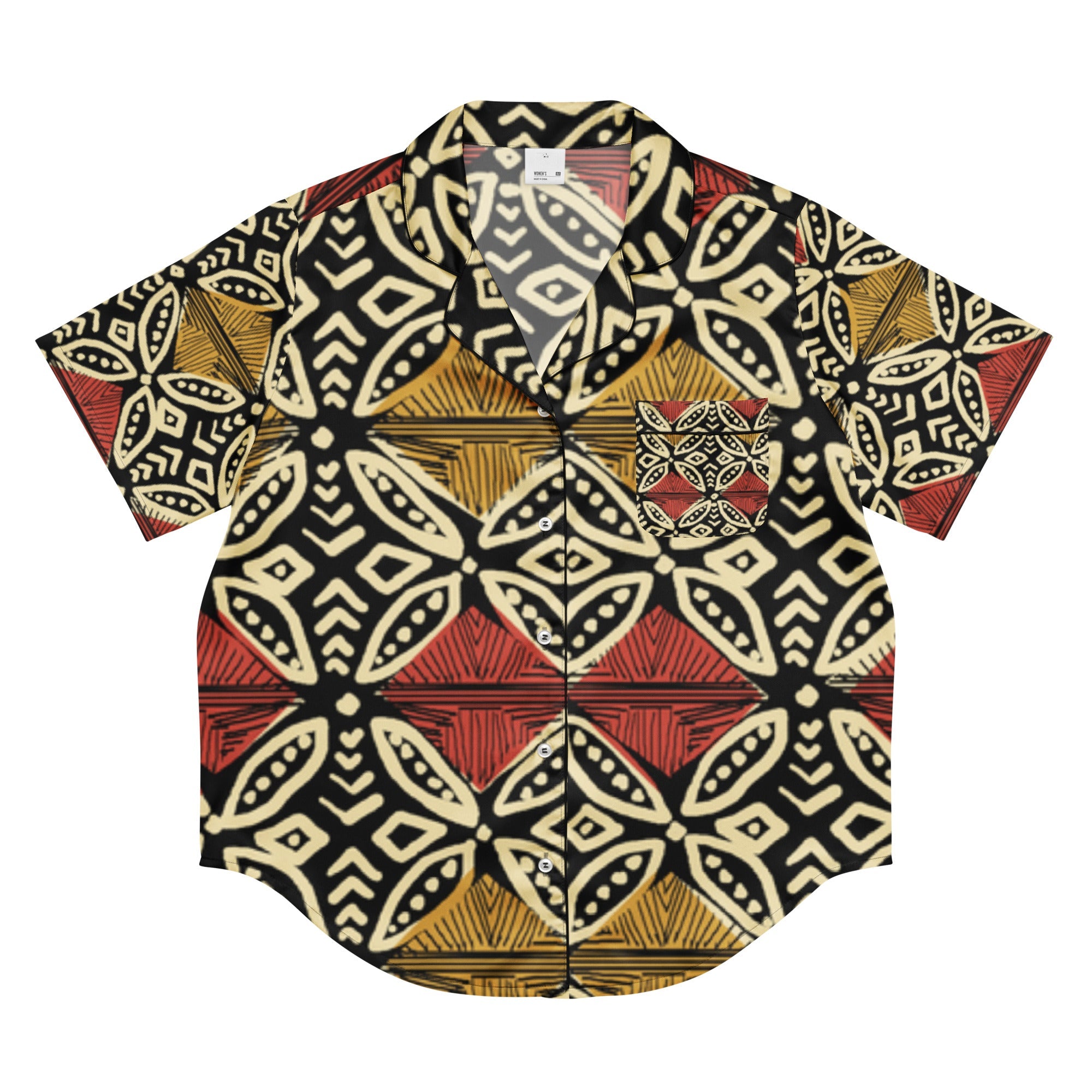 All - over print women’s short sleeve pajama top - Divine Janisal Design