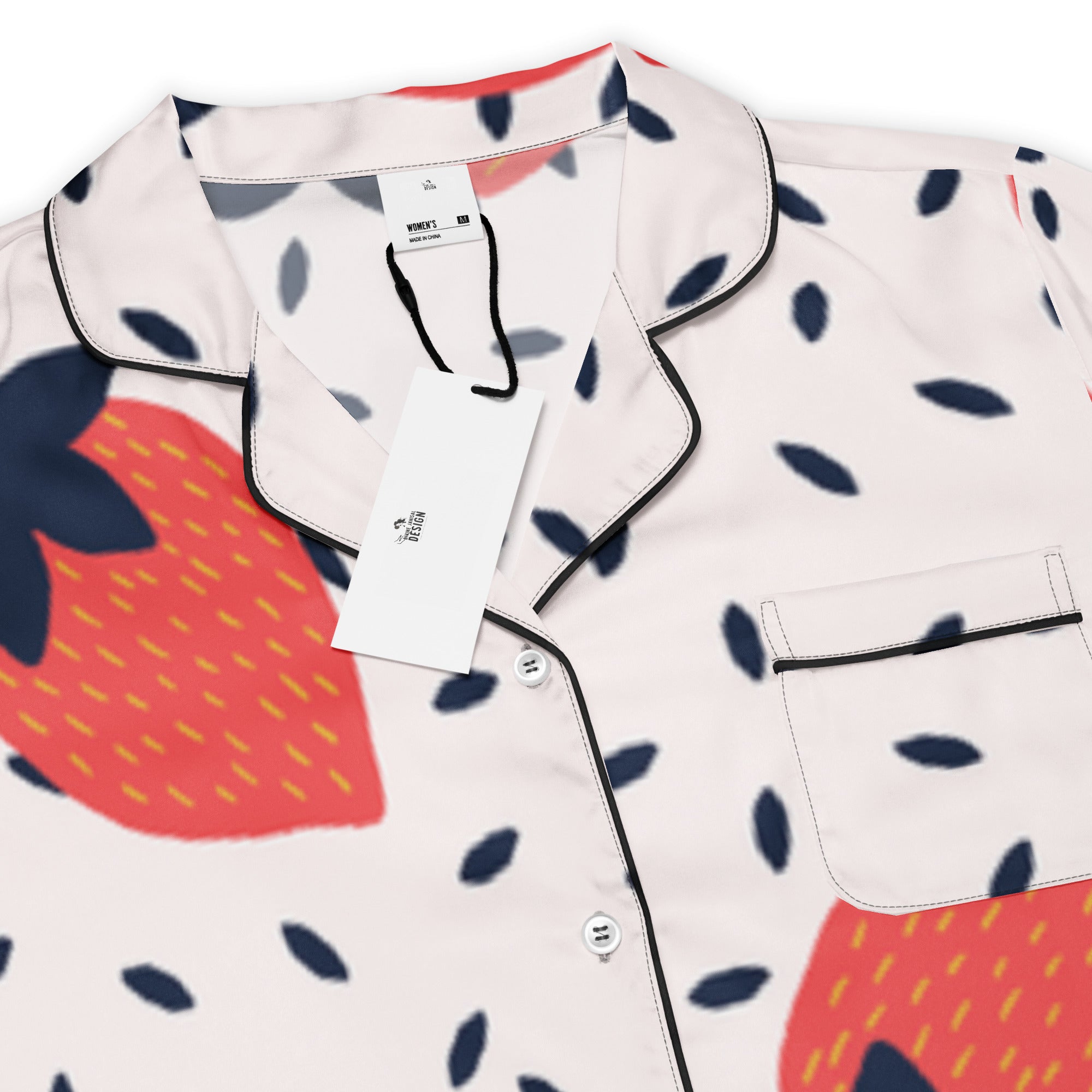 All - over print women’s short sleeve pajama top - Divine Janisal Design