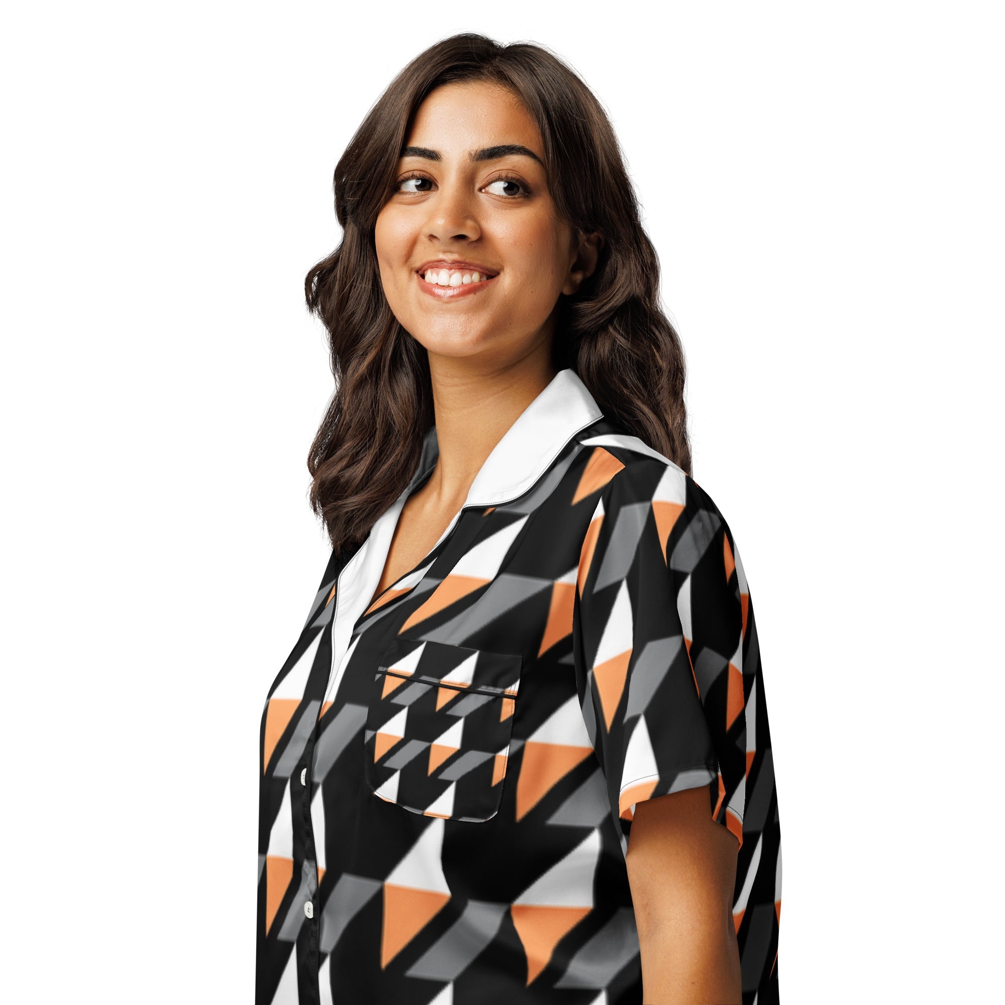 All - over print women’s short sleeve pajama top - Divine Janisal Design