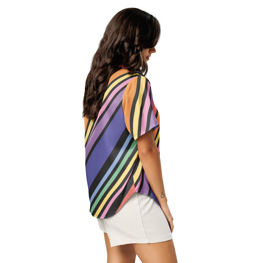 All - over print women’s short sleeve pajama top - Divine Janisal Design
