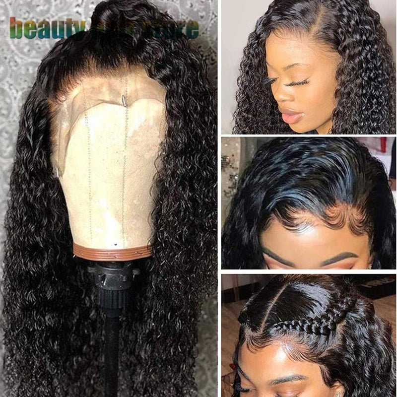 Brazilian Kinky Curly Lace Front Human Hair Wigs - Divine Janisal Design