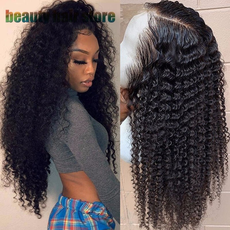 Brazilian Kinky Curly Lace Front Human Hair Wigs - Divine Janisal Design