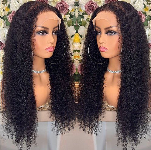 Brazilian Kinky Curly Lace Front Human Hair Wigs - Divine Janisal Design