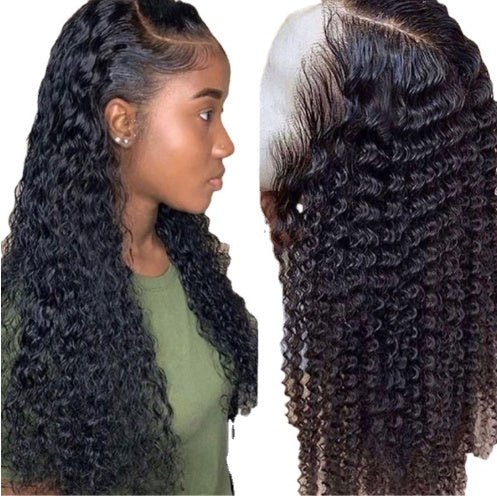 Brazilian Kinky Curly Lace Front Human Hair Wigs - Divine Janisal Design