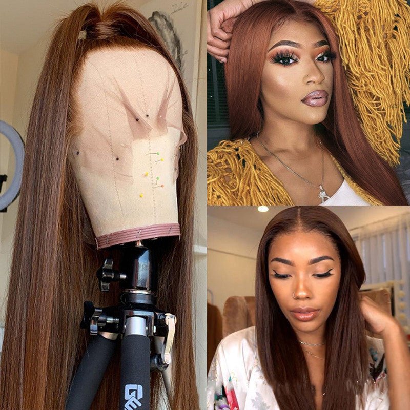 Brown Color Human Hair Wigs Human Hair Wig - Divine Janisal Design