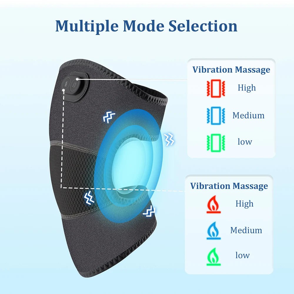 Electric Knee Massager Shoulder Elbow Massager 3 Modes Vibration Knee Massager Knee Relaxation Air Pressure Kneading Massage - Divinique