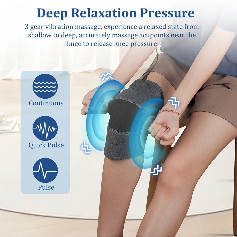 Electric Knee Massager Shoulder Elbow Massager 3 Modes Vibration Knee Massager Knee Relaxation Air Pressure Kneading Massage - Divinique