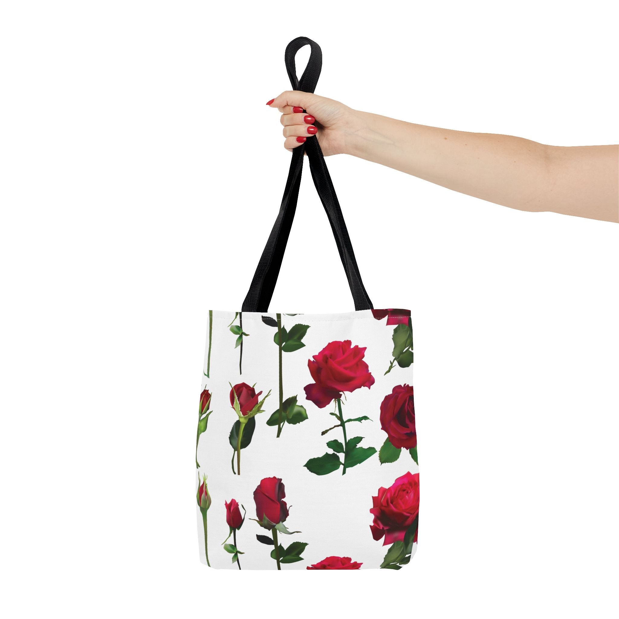 Elegant Floral Tote Bag, Rose Design, Reusable Shopping Bag, Perfect Gift for Gardeners, Mother's Day, Eco - Friendly - Divine Janisal Design
