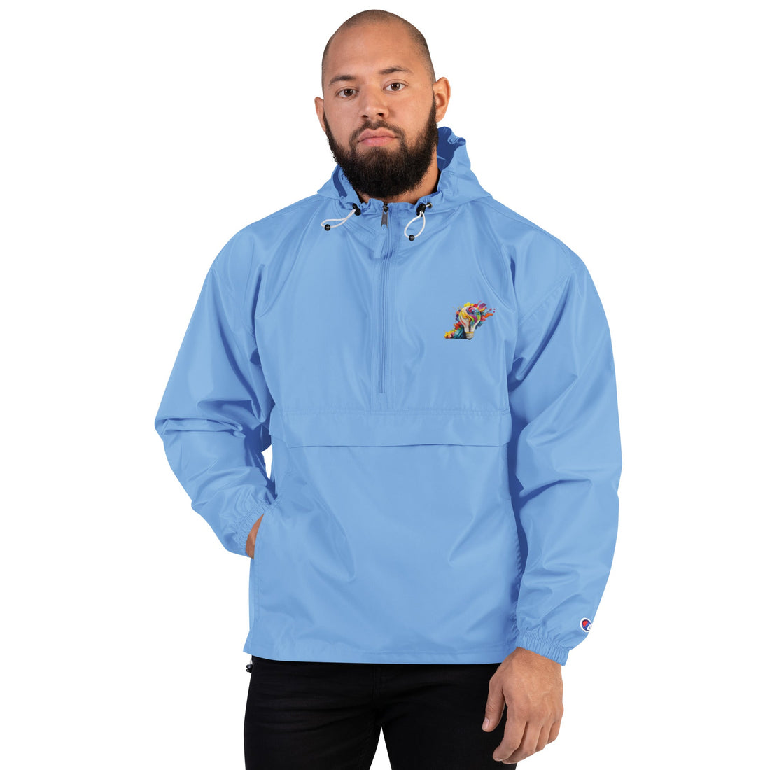 Embroidered Champion Packable Jacket - Divine Janisal Design