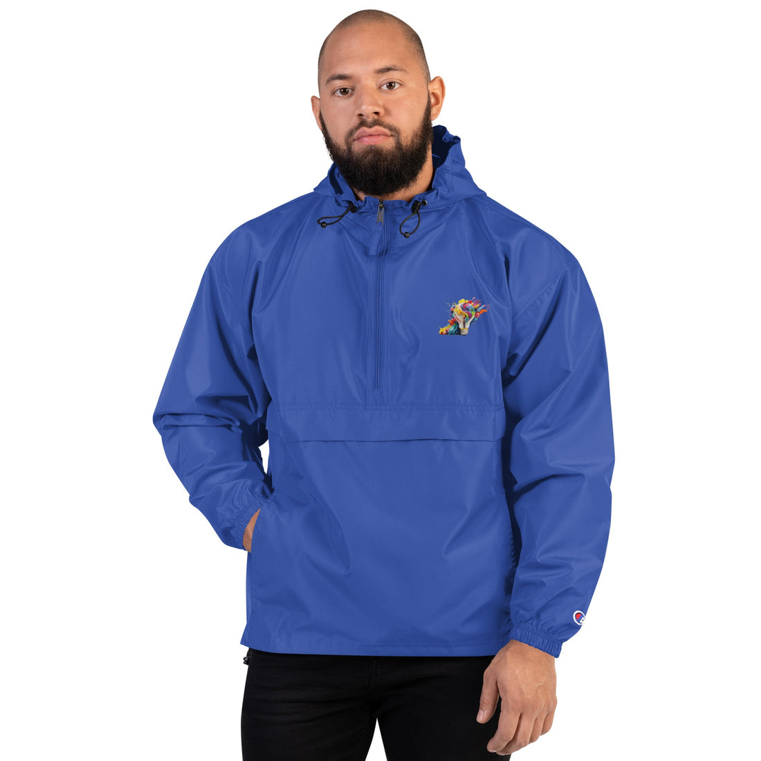 Embroidered Champion Packable Jacket - Divine Janisal Design