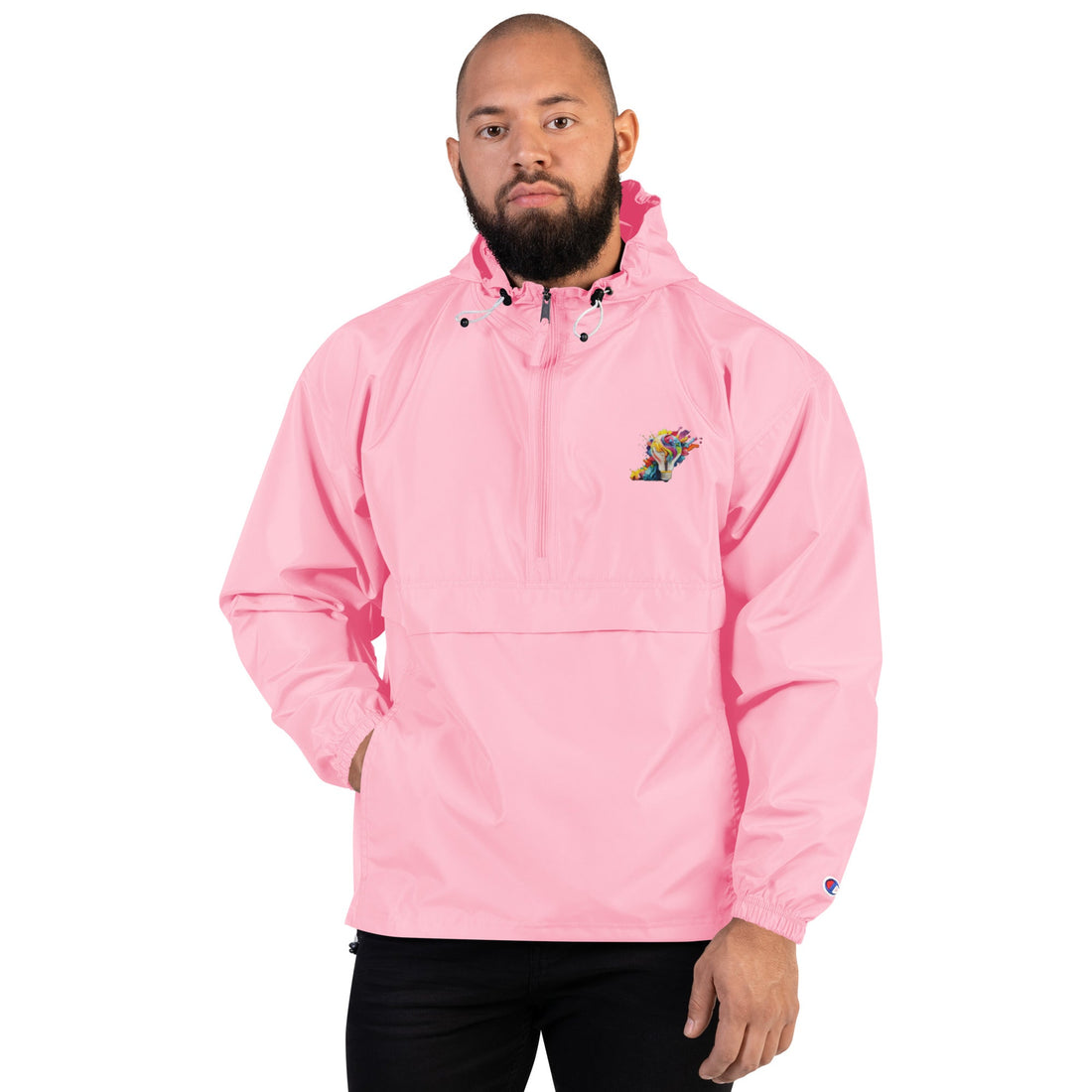Embroidered Champion Packable Jacket - Divine Janisal Design