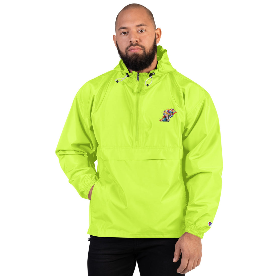 Embroidered Champion Packable Jacket - Divine Janisal Design