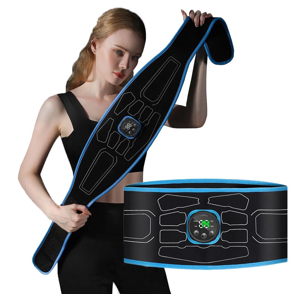 EMS Abdominal Toning Belt Electric Muscle Stimulation Muscle Toner Portable Fitness Massager Waist Trainer Body Slimming Shaping - Divinique