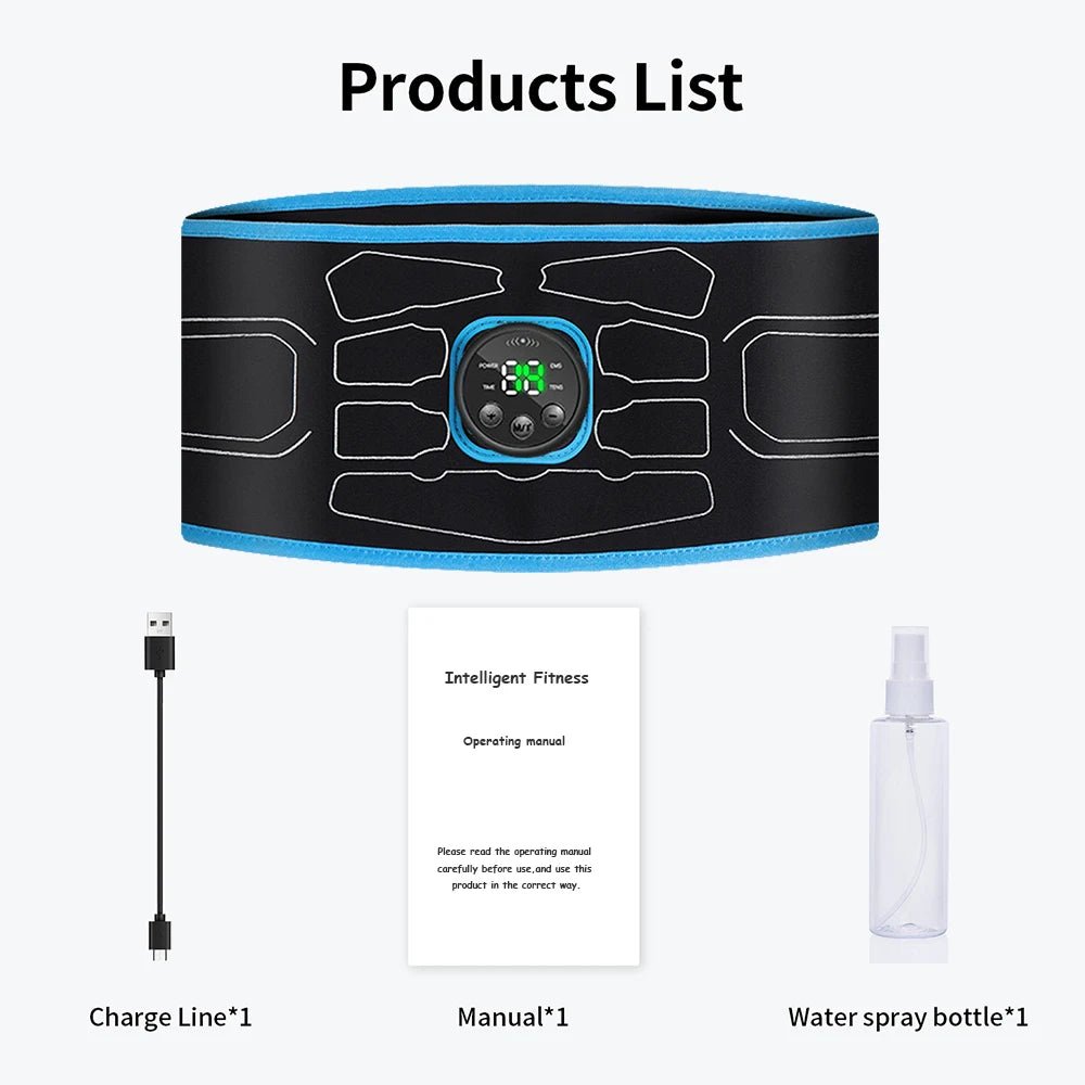 EMS Abdominal Toning Belt Electric Muscle Stimulation Muscle Toner Portable Fitness Massager Waist Trainer Body Slimming Shaping - Divinique