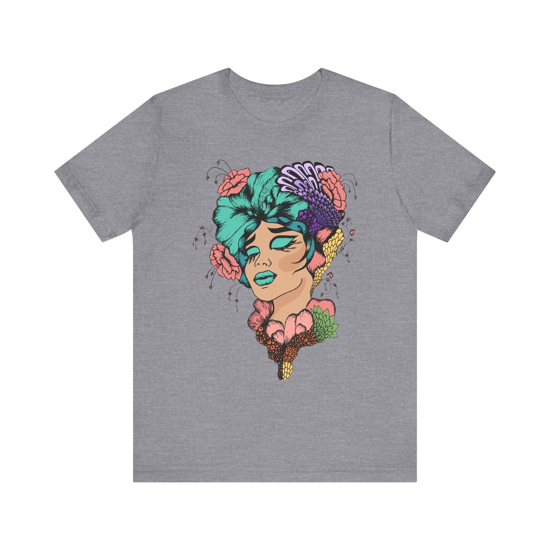 Floral Art Tee, Unisex Jersey T-Shirt with Hand - Drawn Design, Casual Wear, Spring Fashion, Gift Idea for Her - Divine Janisal Design