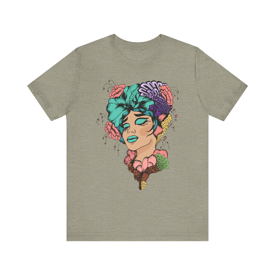 Floral Art Tee, Unisex Jersey T-Shirt with Hand - Drawn Design, Casual Wear, Spring Fashion, Gift Idea for Her - Divine Janisal Design