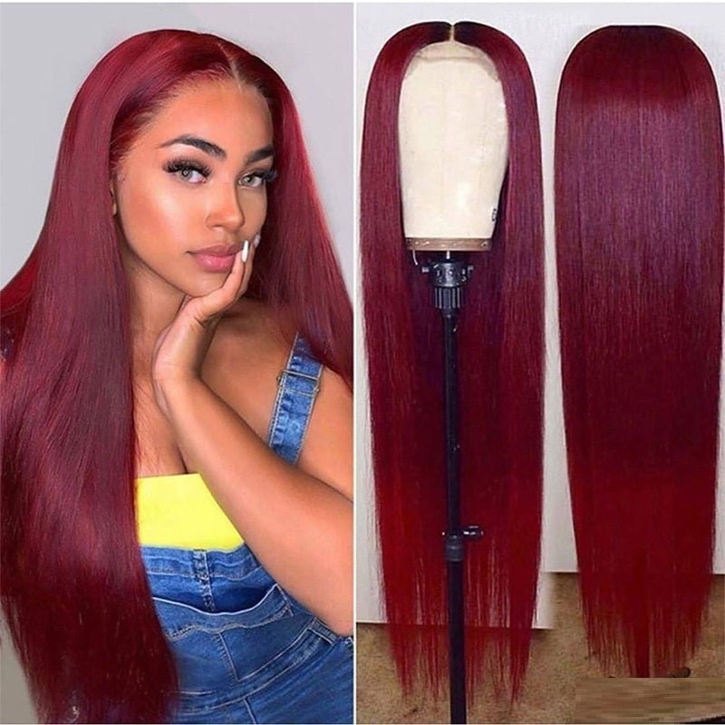 Full Headgear Long Straight Front Lace Wig - Divine Janisal Design