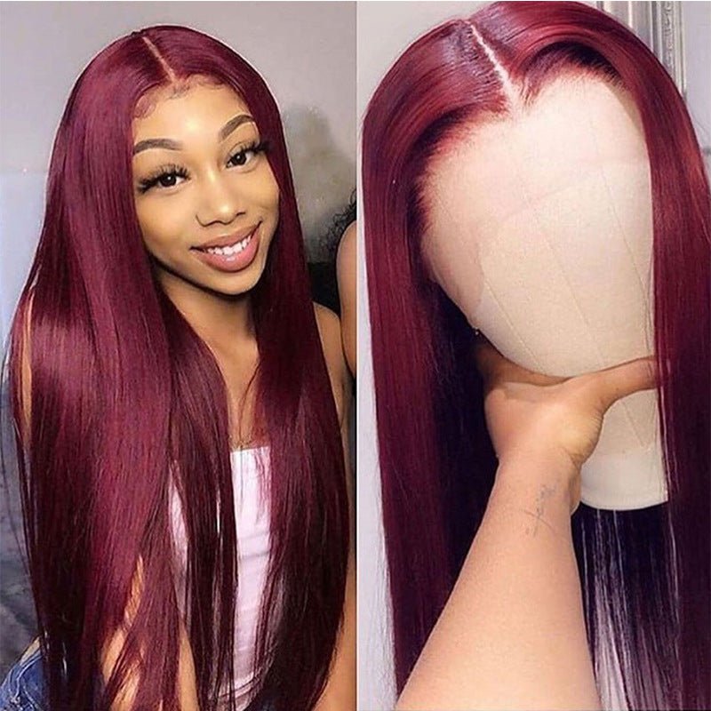 Full Headgear Long Straight Front Lace Wig - Divine Janisal Design