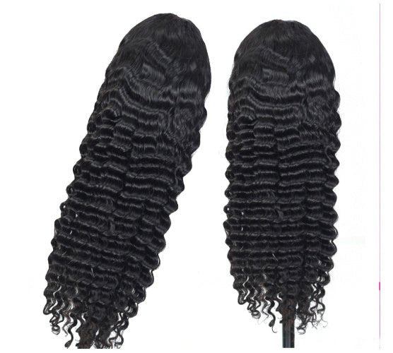 Human Hair Deep Wave Lace Frontal Wigs - Divine Janisal Design