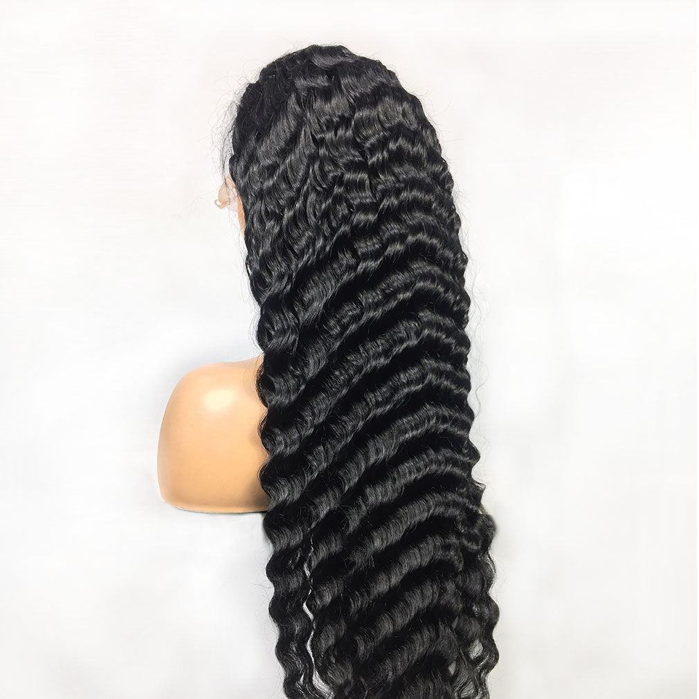 Human Hair Deep Wave Lace Frontal Wigs - Divine Janisal Design