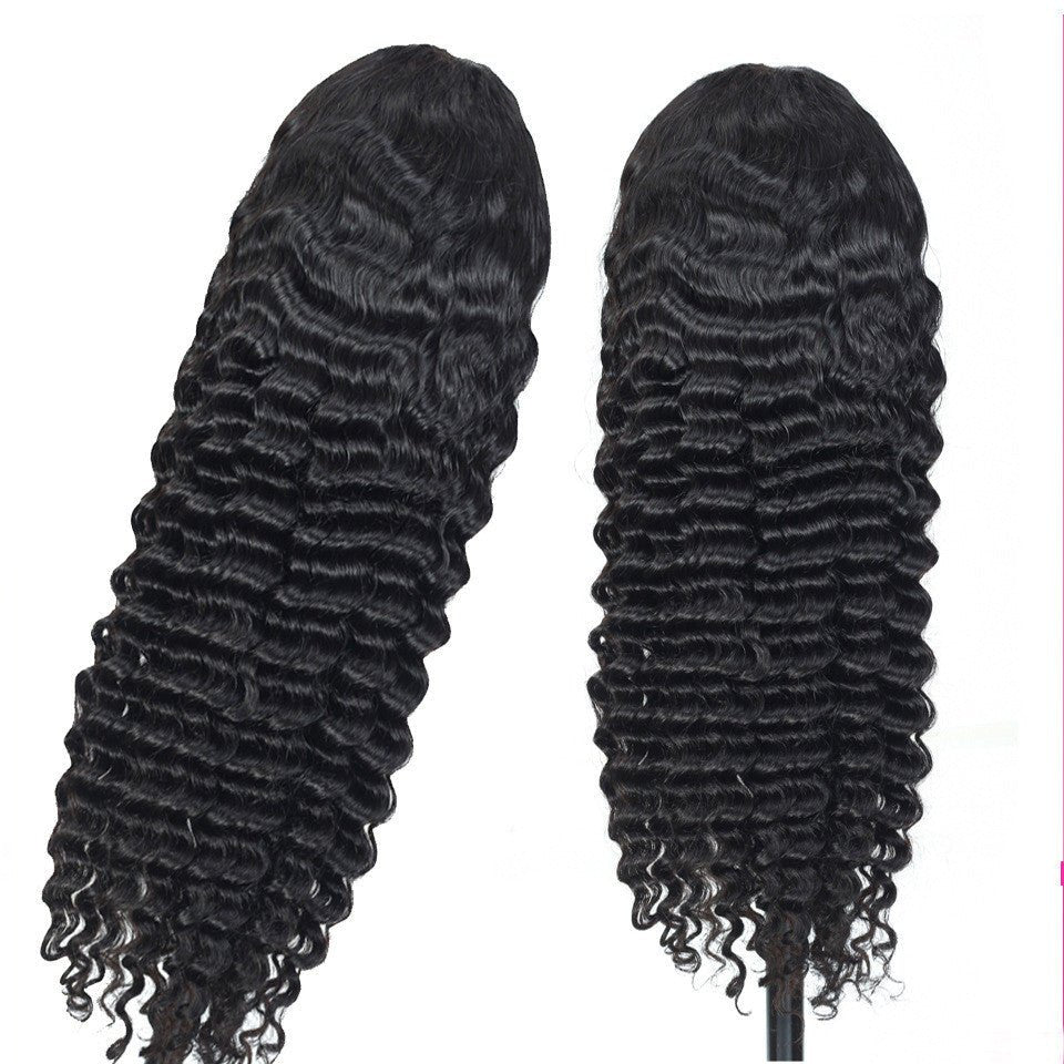 Human Hair Deep Wave Lace Frontal Wigs - Divine Janisal Design